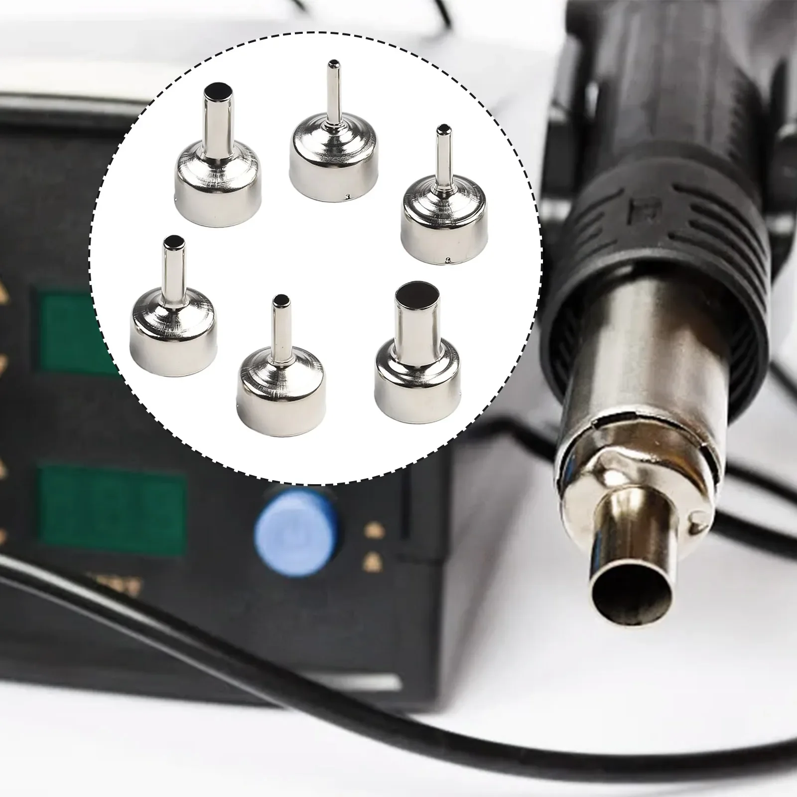 

6pcs 22mm Universal Nozzles For 858D+ 8586 Soldering Welding Hot Air Station Inner Diameter Of Nozzle 3/4/5/6/8/12mm Welding