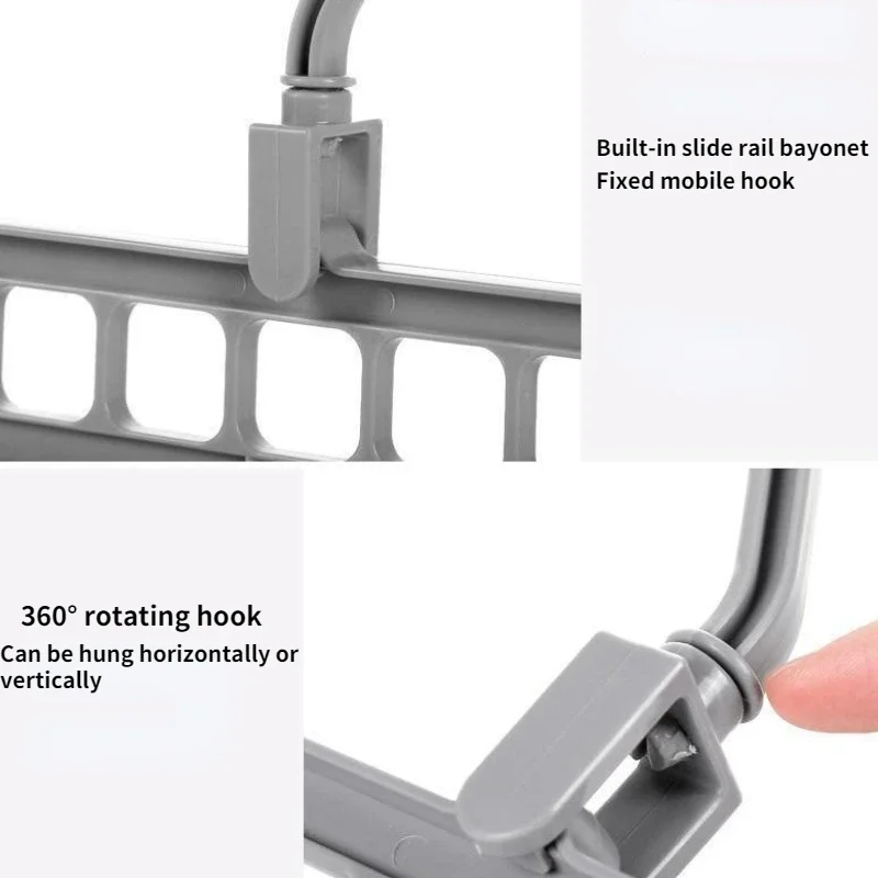 2Pcs/4Pcs  9-in-1 Multifunctional Foldable Reusable Hanger Storage Rack Nine Hole Plastic Hanger For Household Garments 3