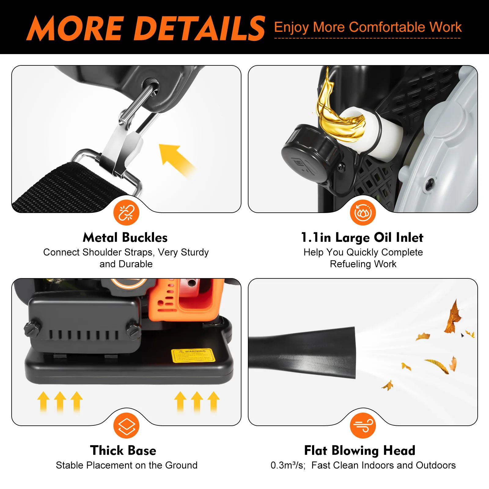 2-Stroke Gas Backpack Leaf Blower Powered Snow/Leaves Blower 63CC Outdoor Yard Garden Grass Clean W/ Harnes