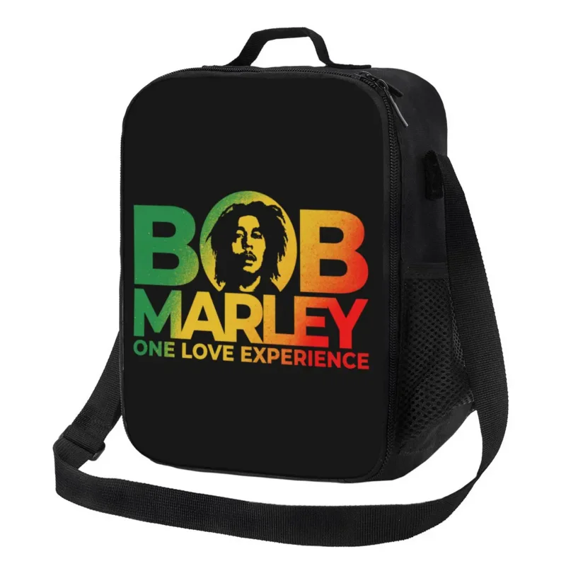 

Jamaica Singer Reggae Rock Bob Marleys Insulated Lunch Tote Bag for Resuable Thermal Cooler Food Lunch Box Kids School Children