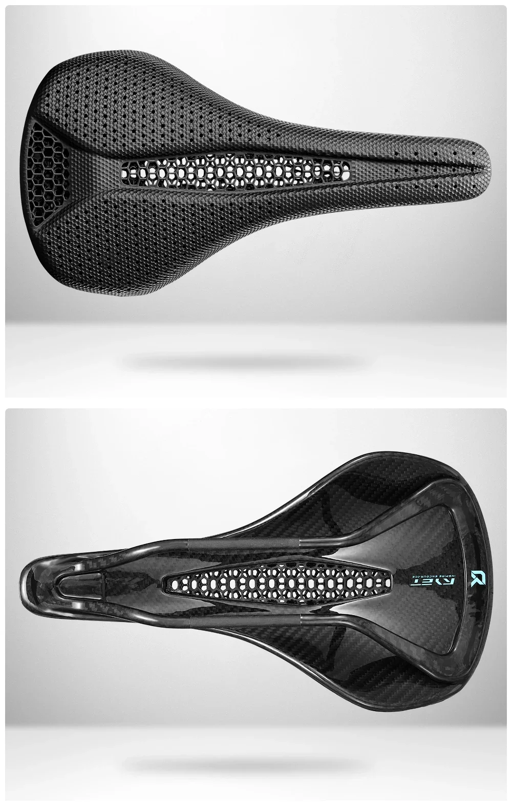 RYET Vollcarbon 3D-gedruckter Fahrradsattel 218 g 265 mm * 142 Carbon-Fahrradsitz MTB Gravel Road Breiter Sattel 7 * 9 mm Fahrradzubehör – Detail 15