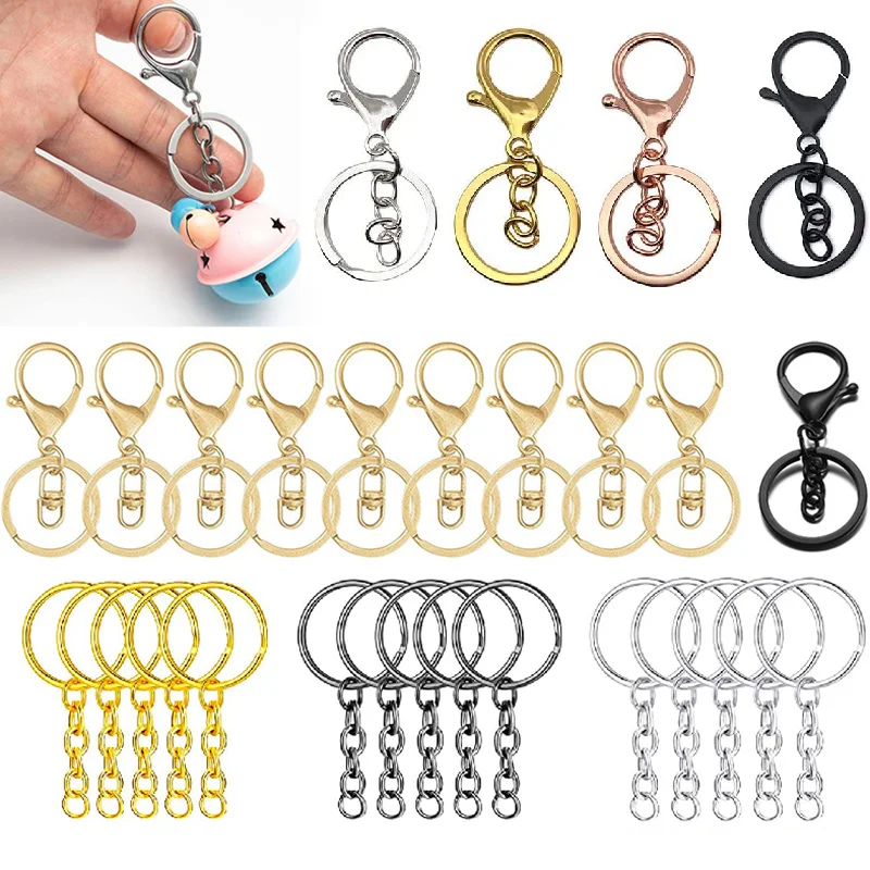 30Pcs Lobster Claw Clasps Key Chain Swivel Clasps Hook Clips Jump Ring  Lobster Clasps Key Ring Loop for DIY Craft Jewelry Making