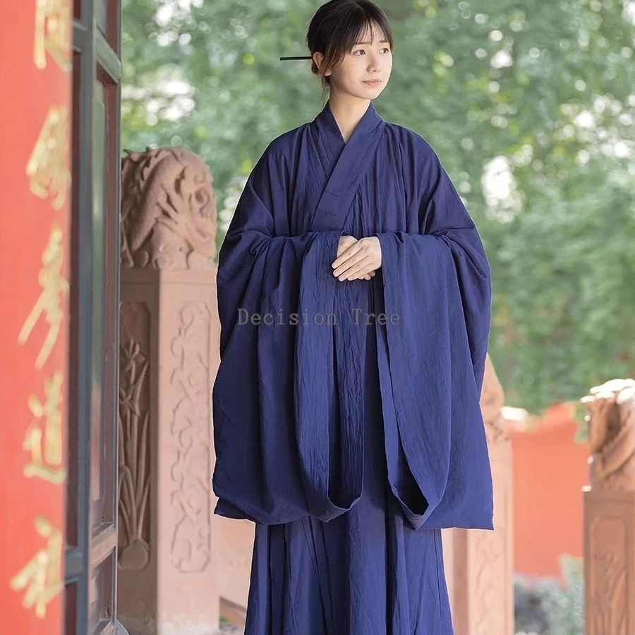 용수철 여름 사이즈 소매 코튼 대마 도교 로브, 남녀공용 전통 경사 도자 로브, 타이지 레이용, 2024