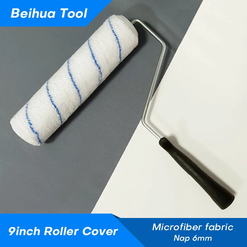 4PCS/set 9inch Paint Roller Brush Kit for Wall Decoration Microfiber fabric Nap 6mm/9mm/18mm US Roller Cover Roller Frame