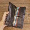 Vintage Wallet Top Layer Cowhide Vegetable Tanned Leather Handmade Old Fold Long Wallet Men's Multi Card Wallet Handheld Bag 2