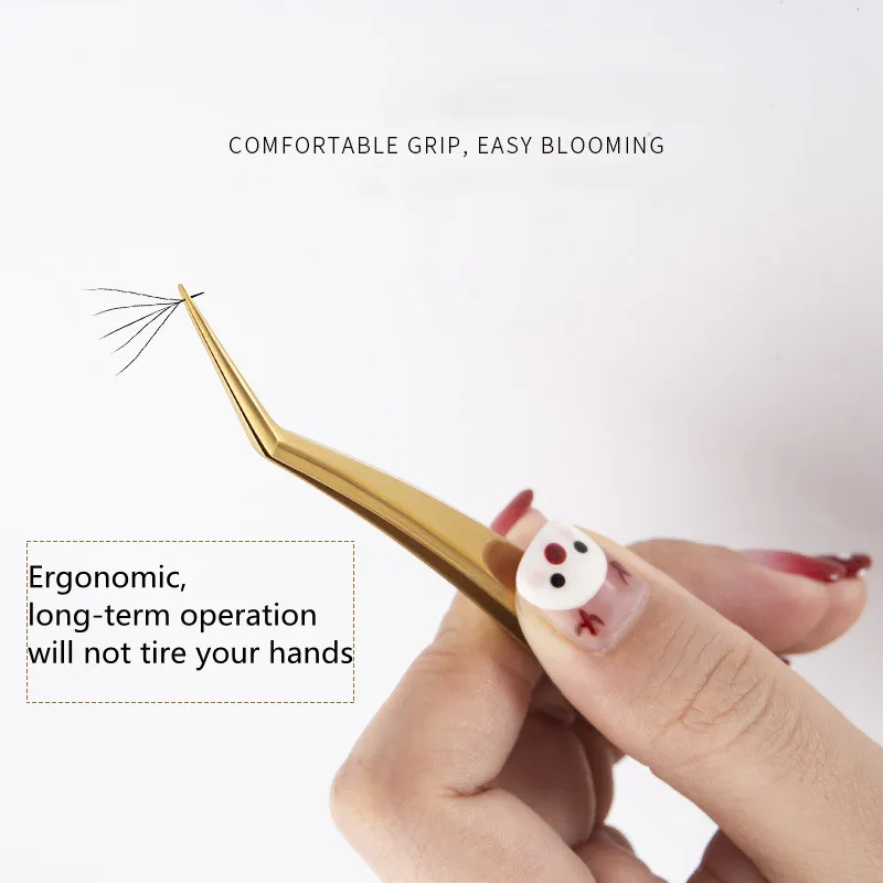 1PC Tweezers For Eyelash Extension Gold Straight Stainless Steel Fake Lash Nail Art Hair Clip Plier False Eyelashes Beauty Tools 5
