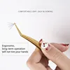 1PC Tweezers For Eyelash Extension Gold Straight Stainless Steel Fake Lash Nail Art Hair Clip Plier False Eyelashes Beauty Tools 5