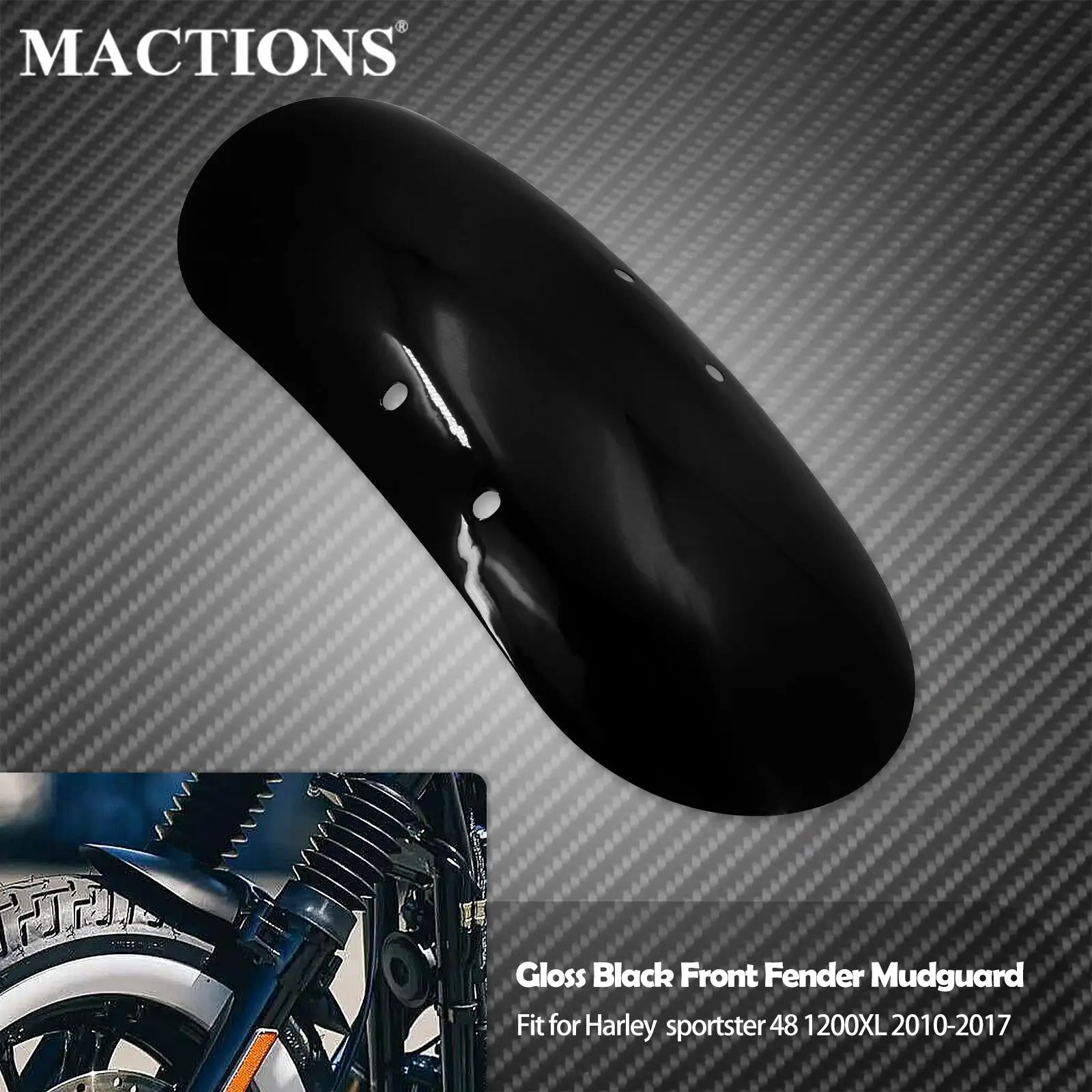 

Motorcycle Custom Short Front Fender Mudguard Cover Black Steel Iron For Harley Sportster Forty Eight 48 XL1200X 1200 2010-2020