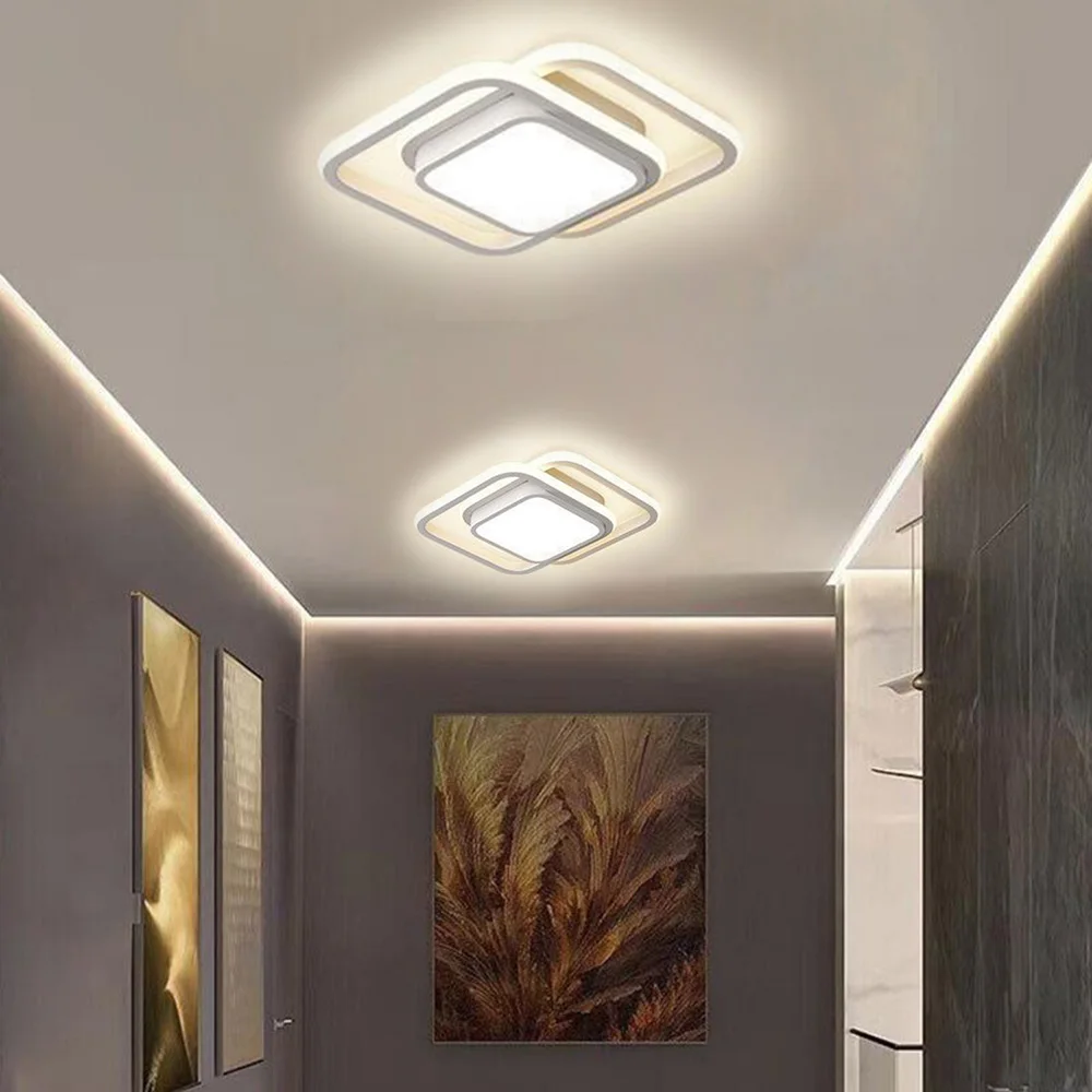 Description Picture 6 of itemLED Ceiling Light 2 Rings Creative Design Ceiling Lamp Indoor Lighting Fixtures Hallway Balcony Aisle Office Ceiling Light