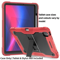 Premium Shockproof Tablet Case with Built - in Stand and Enhanced Lens Protection - iPad Air 13in M3 M2 (Red - Black)