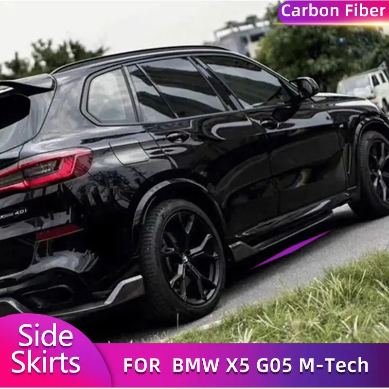 Carbon Fiber Car Side Bumper Skirts For BMW X5 G05 M-Tech Utility 4-Door 2019 Auto Side Skirts Extensions Body Kits