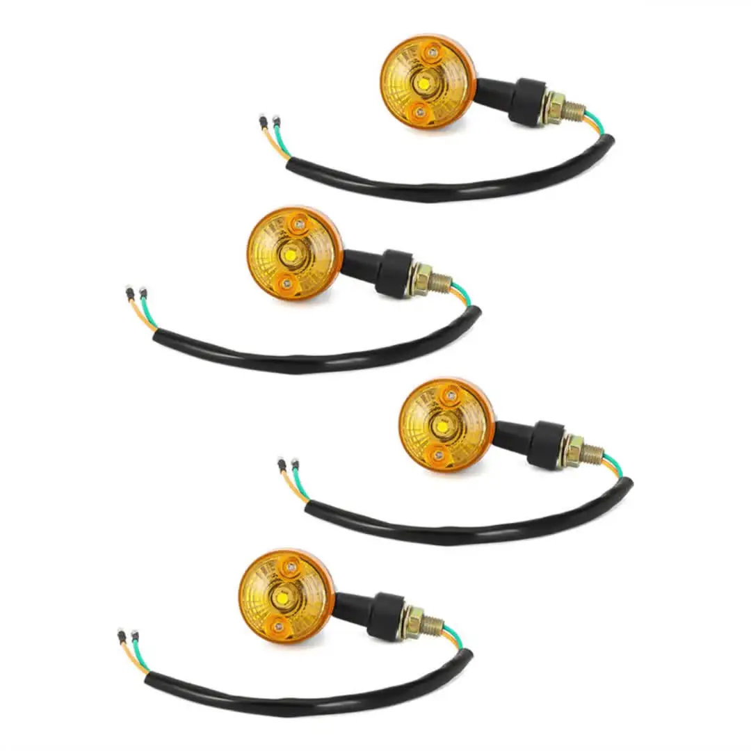 Pack De 4 Luces LED Intermitentes ámbar 12V - Indicadores Universales Para Moto, Quad O ATV | Señales De Giro Mini Con 6 LEDs