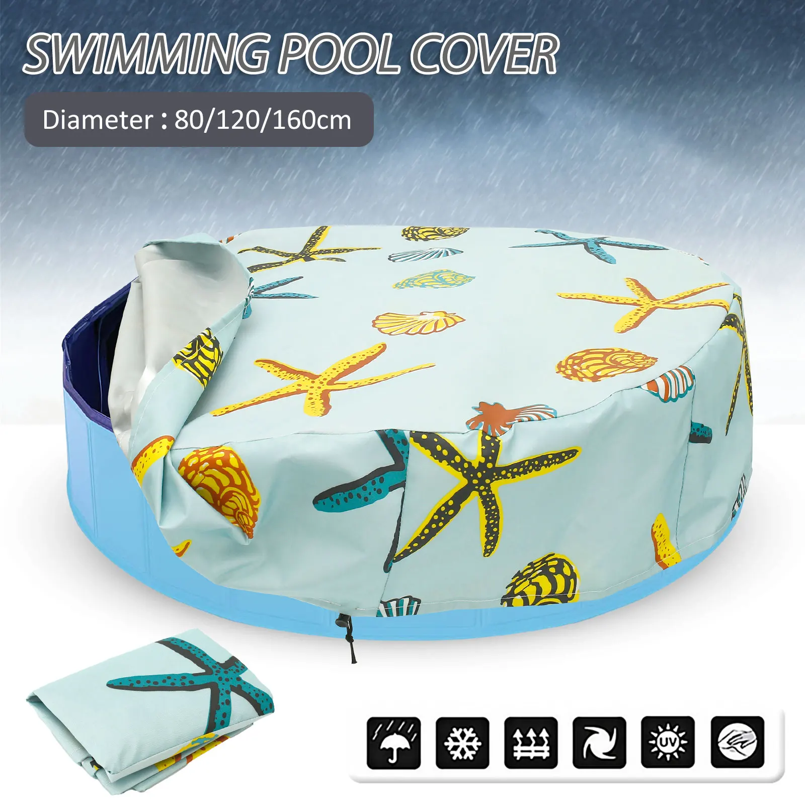 

Dog Pet Bath Pool Cover Foldable Round Dog Swimming Pool Cover with Drawstring Waterproof UV Resistant Kiddie Pool Cover Machine