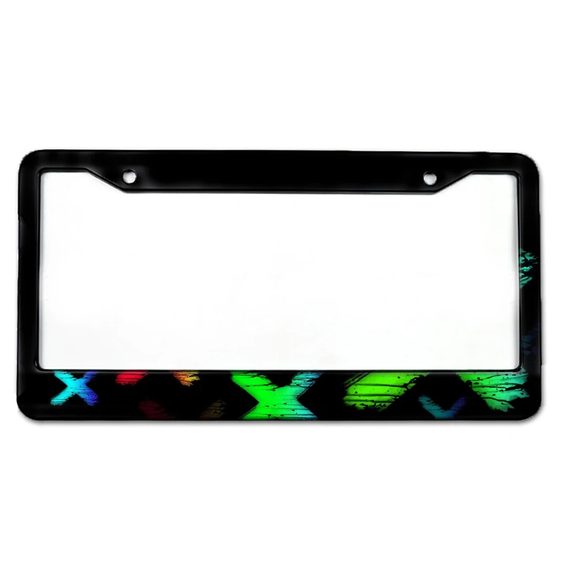 Sleek Chrome License Plate Frame - Universal Fit, Durable Black Finish