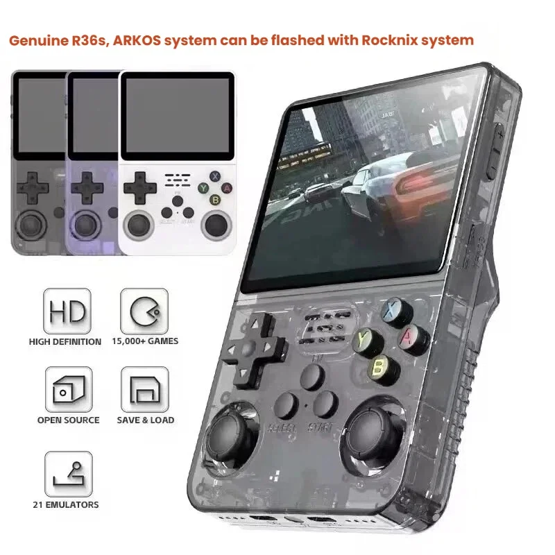 جهاز ألعاب محمول R36S بنظام لينكس وشاشة IPS 3.5 بو...