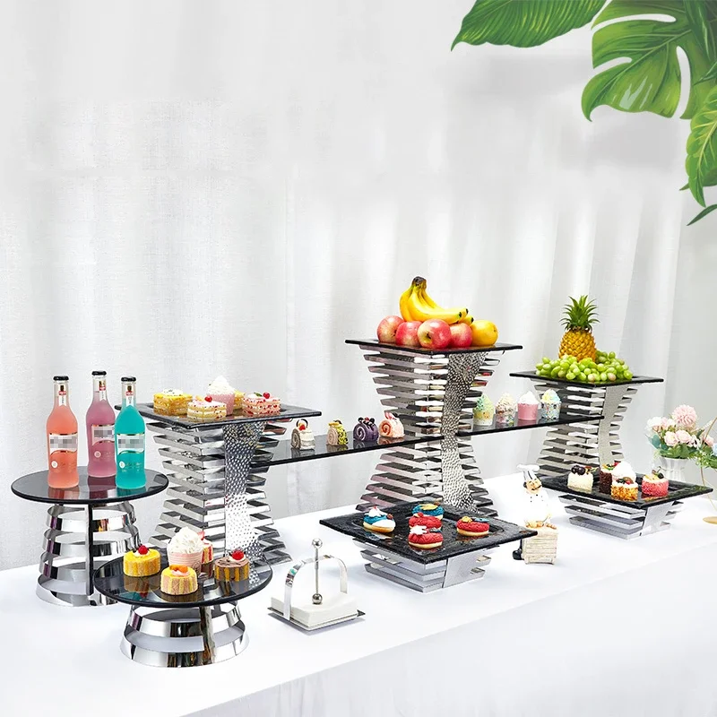 Stainless steel display stand Cafeteria display Tea break dessert Wedding banquet and cocktail party decorations molds
