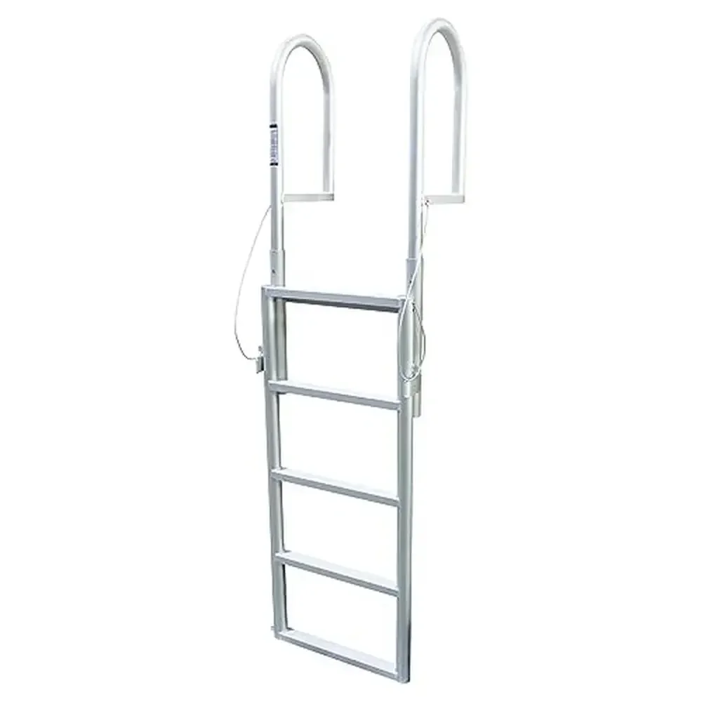 Aluminum Dock Ladder 5-Step Sliding Design Sturdy Construction Easy Assembly 3