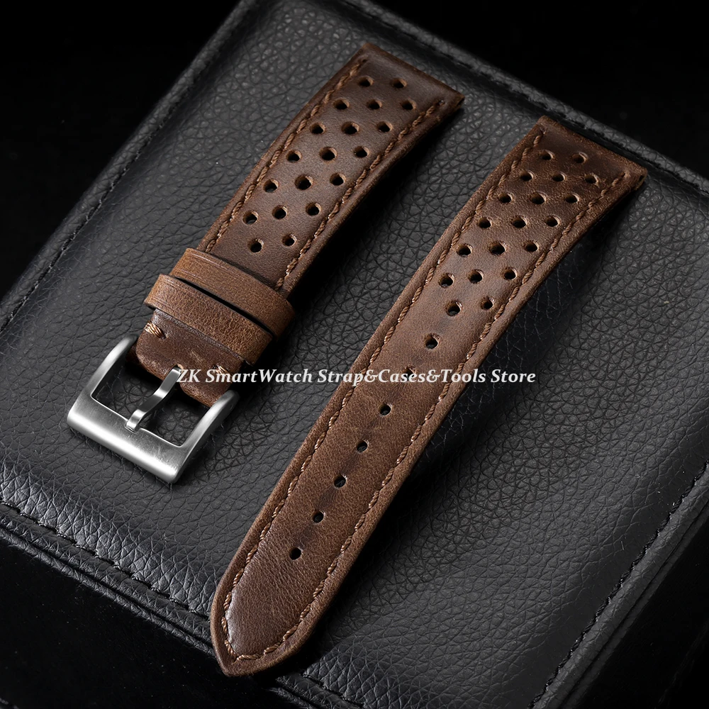 Genuine Cowhide Leather Strap - Soft Breathable Retro Wristband