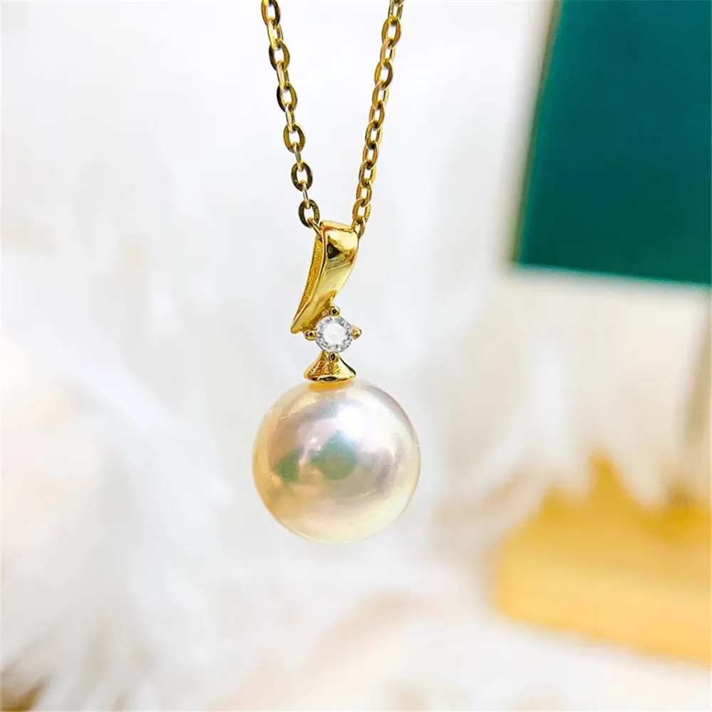 

DIY Pearl Accessories S925 Sterling Silver Pendant Empty Support Fashion Silver Necklace Pendant Fit 8-12mm Circle D008