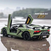 1:24 Lamborghinis Aventador SVJ63 Alloy Model Car Toy Diecasts Metal Casting Sound and Light Car Toys For Children Vehicle 1