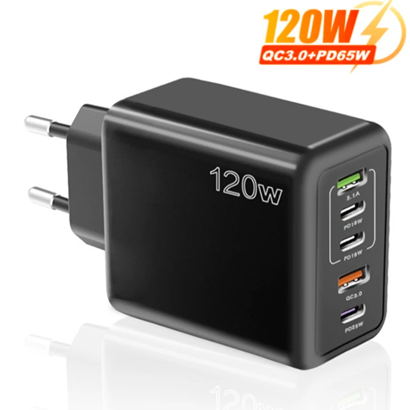 

Зарядное устройство USB Type-C с поддержкой быстрой зарядки и 2 USB-портами