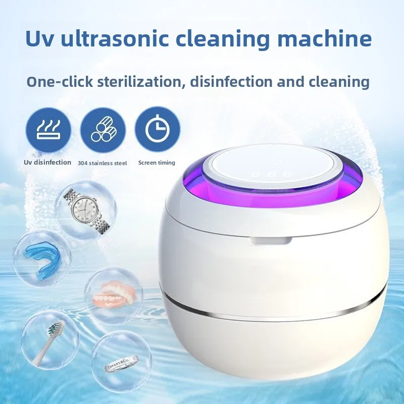 Upgraded Ultrasonic Retainer Cleaner 42Khz Retainer Cleaner for Mouth Guards Braces Jewelry Watch Toys 2 Modes Retainer Cleaning