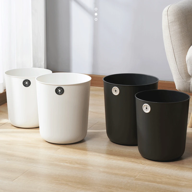 

Nordic White Waste Bin Living Room Large Round Simple Plastic Trash Can Kitchen Garbage Bin Cleaning Tools Lixeira Home Products