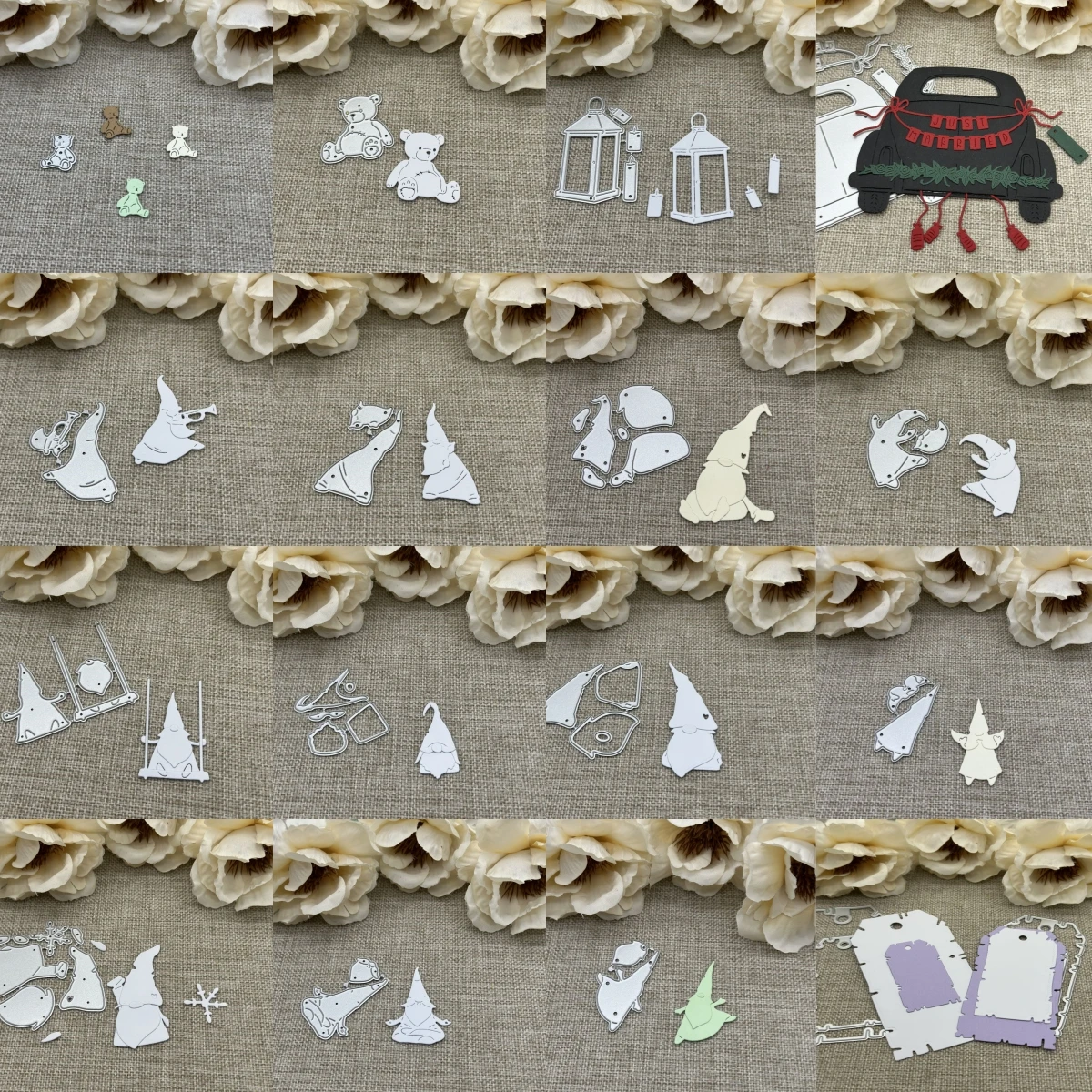 Gnome Auto Bär Metall Stanzformen Schablonen gestanzt für DIY Scrapbooking Album Papier Karte Prägung