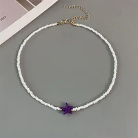 Shell Starfish Woman Short Necklace Summer Holiday Gift Handmade Choker  Seed Beads Neck Jewelry White - Image 4
