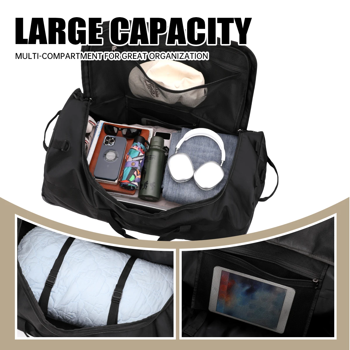 Student Quilt Storage Bag, Large Capacity, for University and High School Students, for Starting School, for Storing Clothes, Quilts, Luggage Bag with Wheels