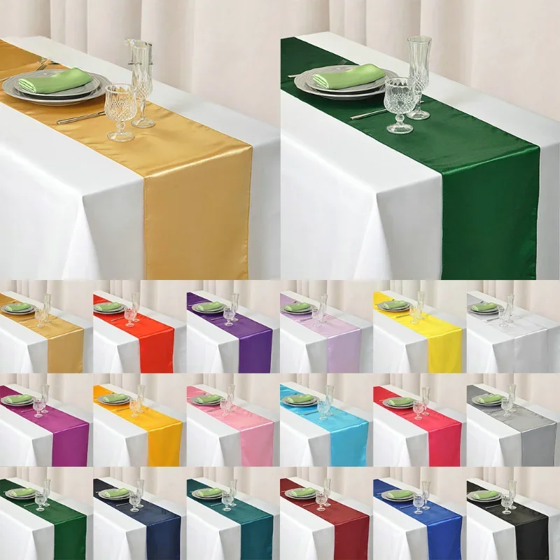 

Satin Table Runner 30X 275cm Wedding Party Supply Christmas Home Modern Coffee Dining Luxury Table Decoration