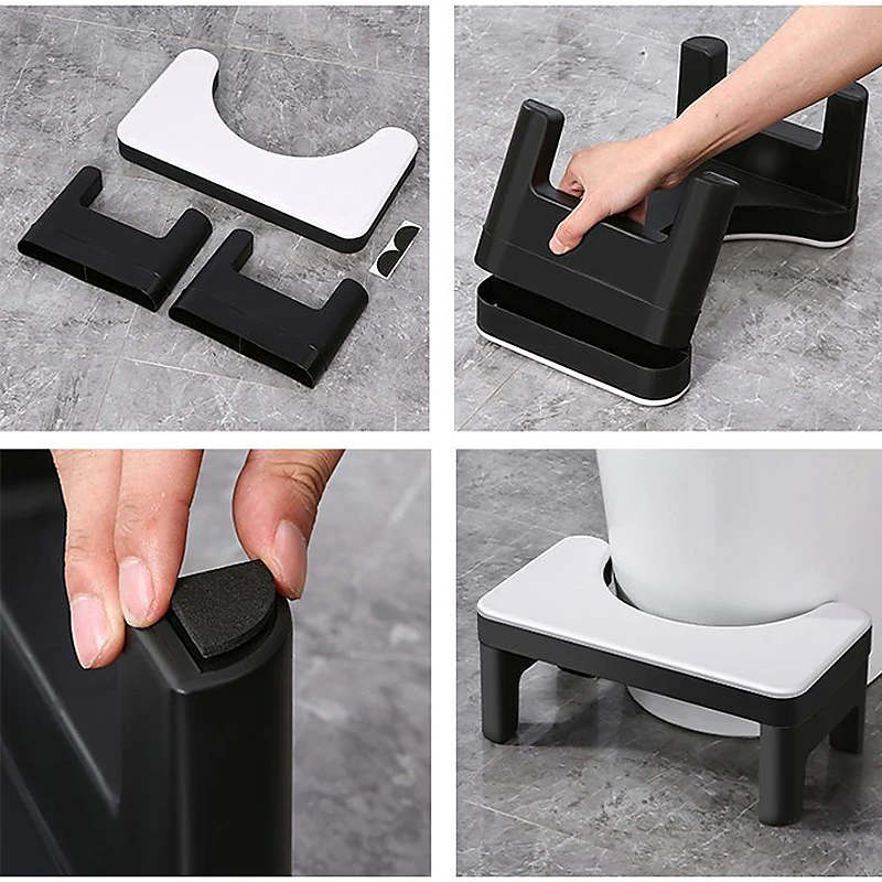Plastic Step Stool Toilet Seat Stool Ottoman Step Stool Thicken Non-slip Portable Home Adult Constipation Poop Step Bathroom Supplies
