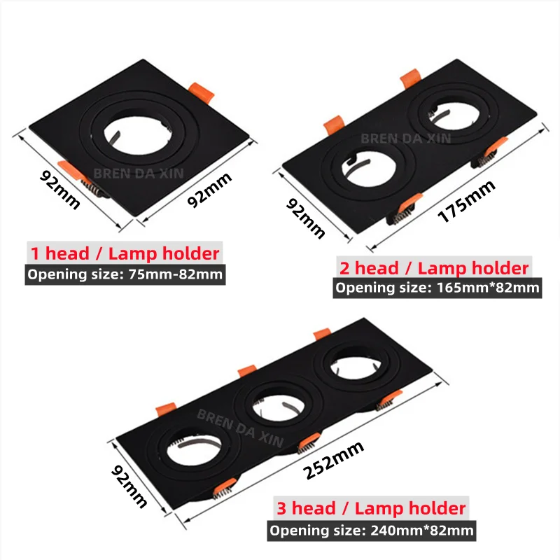 교체 가능한 램프 홀더 세이코 알루미늄 스포트 라이트 화이트 블랙 싱글 및 더블 헤드 GU10 튜브 홀더 MR16 천장 램프 홀더