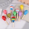 2Pcs Cute Mini Wooden Sand Hammer Maracas Rattle Shaker Toys For Baby Musical Instruments Baby Shower Party Favors Gift Kids 3