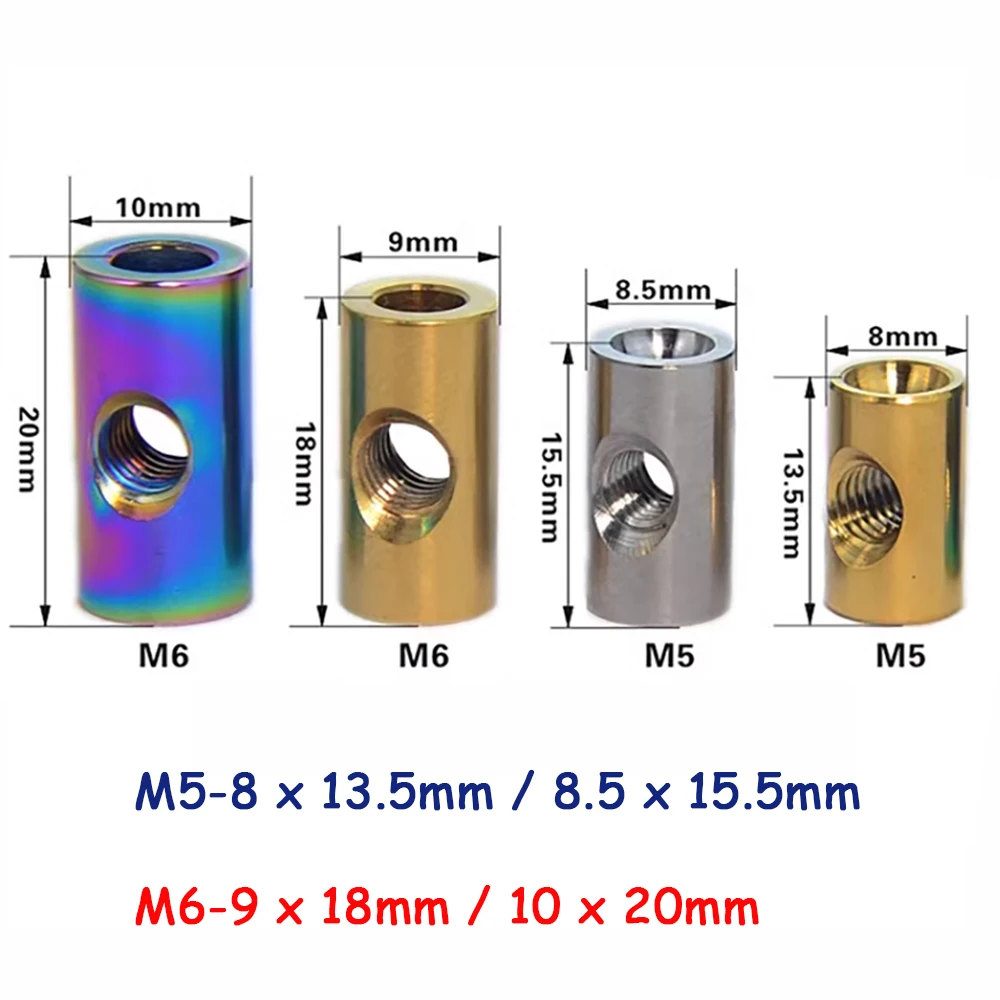 5 écrous En Titane Grade 5 M5 à M16 - Alliage Léger, Finition PVD, Pour Applications Techniques