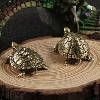 New Small Money Turtle Retro Tortoise Statue Desktop Ornaments Solid Copper Figurines Home Decoration