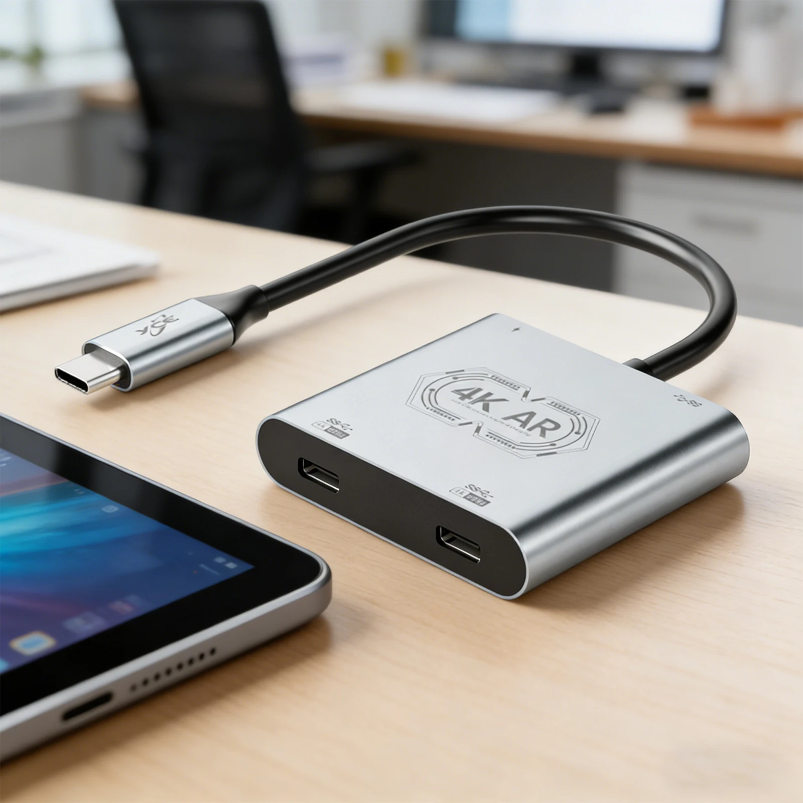 USB C-AR 안경 및 충전 어댑터 플러그 앤 플레이 USB C-듀얼 AR 안경 어댑터 고속 소형 휴대폰 노트북용