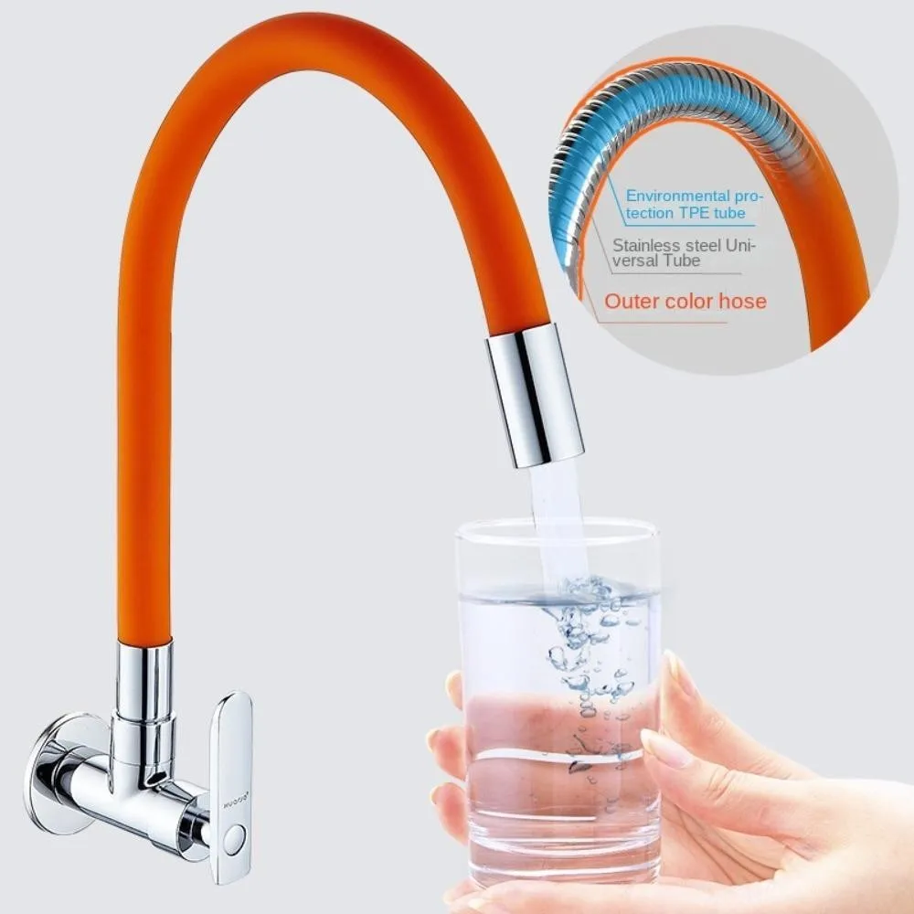 Adjustable Water Tap Universal 360° Rotatable Free Bending Faucet Extender Silicone Flexible Hose Water Pipe Tube for Wash Basin 5
