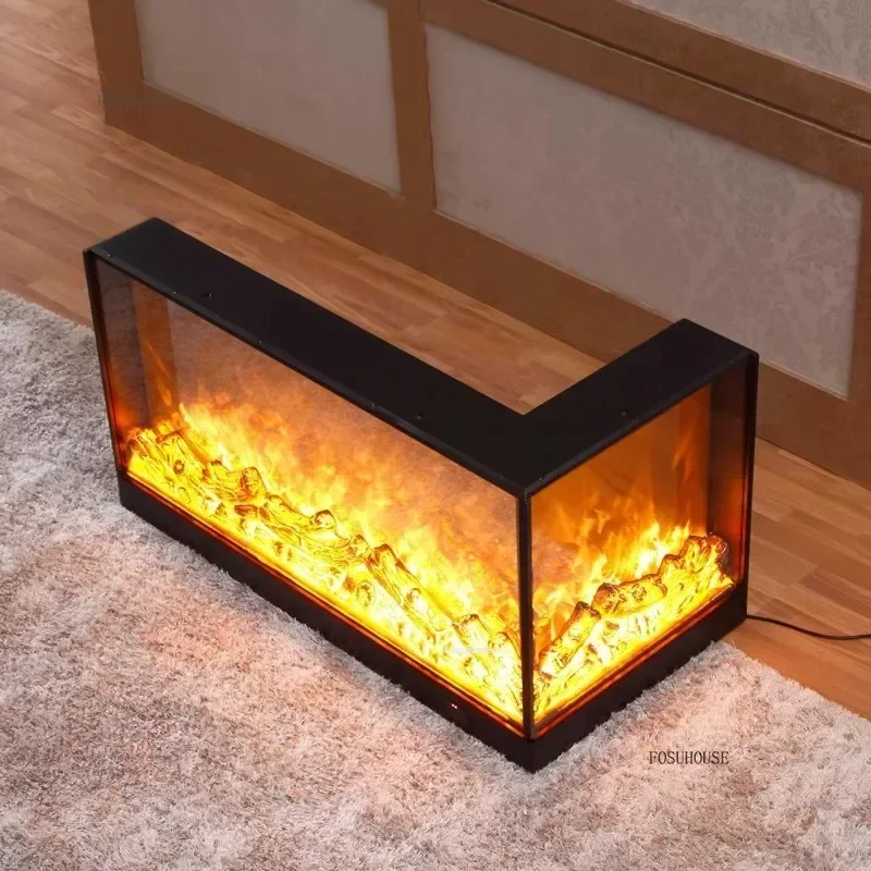 Nordic Light Luxury Fireplaces Home Room Decoration Corner Embedded Fireplace Creative Living Room Decorative Electric Fireplace