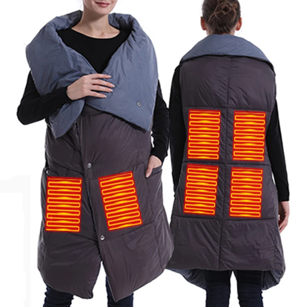 

Women's Heated Jacket Winter Blanket USB Men's Outdoor Electric Heating Jackets Warm Sports Thermal Coat Clothing Heatable Vest