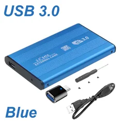 Aluminum USB Type - C External Hard Drive Enclosure with LED Light (USB 3.0 Blue)