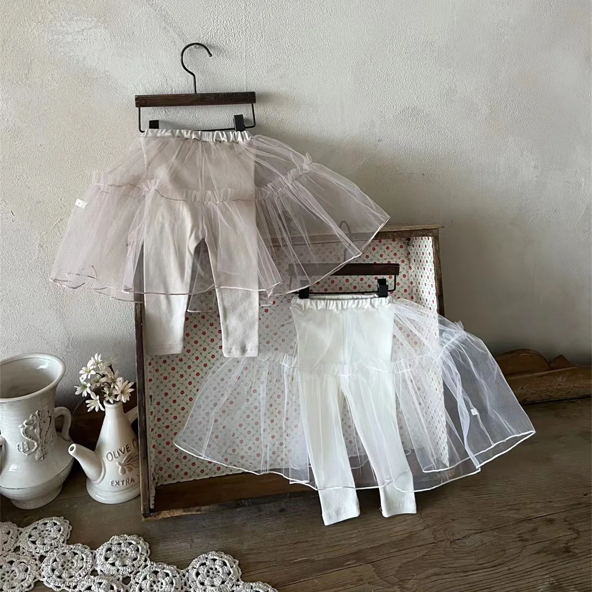 

2023 New Baby Cotton Leggings Pants Cute Infant Girl Princess Mesh Skirt Pants Solid Toddler Girl Leggings Baby Bottom Clothes