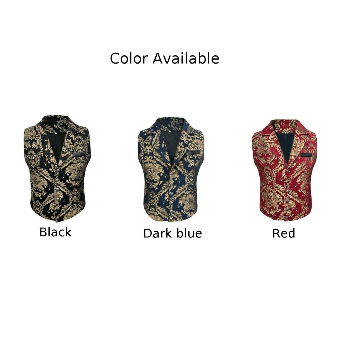 Formal Mens Waistcoat  Gothic Steampunk Decorative Pattern Vest  Victorian Cosplay Waistcoat for Wedding Business Suit 5