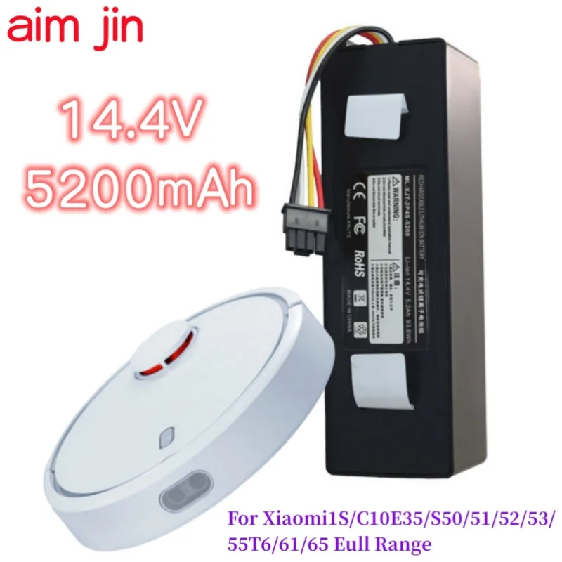 

Аксессуары для робота-пылесоса xiaomi mi roborock S50 S51 T4, литий-ионный аккумулятор 14,4 В, Ач/Ач, в