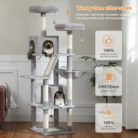 Large Cat Tree Tall Cat Tower for Indoor Cats Multi-Level with Scratching Boards Perches Caves 2