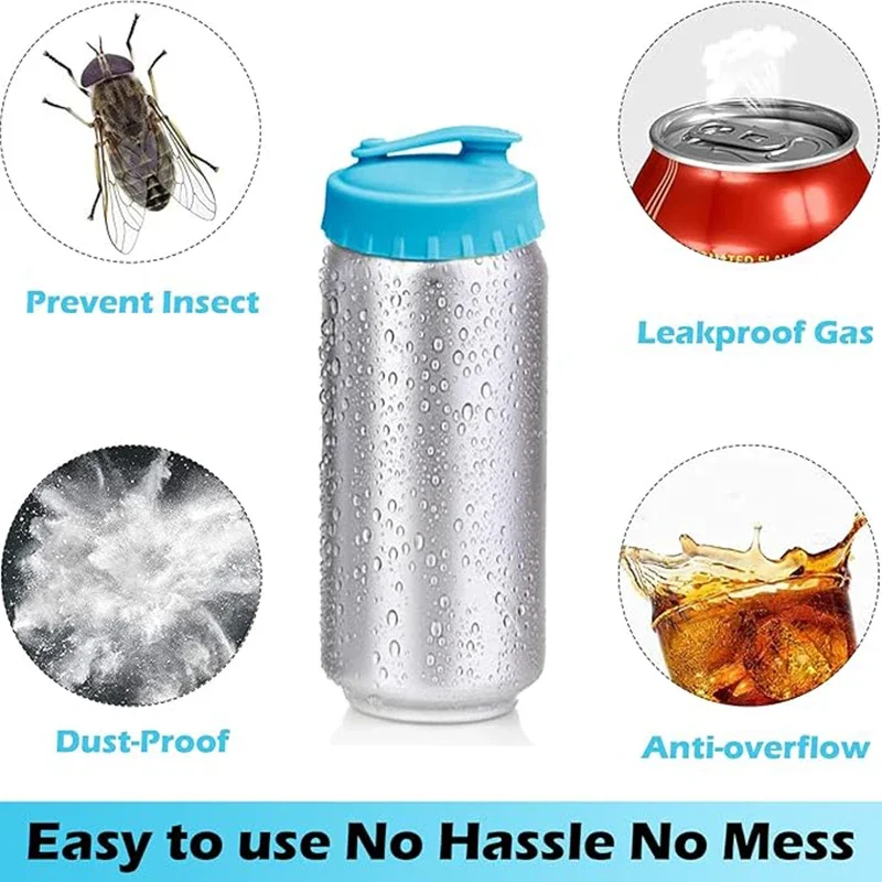 1/4PCS Soda Lid Covers Beer Drinks Juice Bottle Cap Tin Can Club Soda Leak-Proof Caps Multicolor Silicone Beverage Can Protector