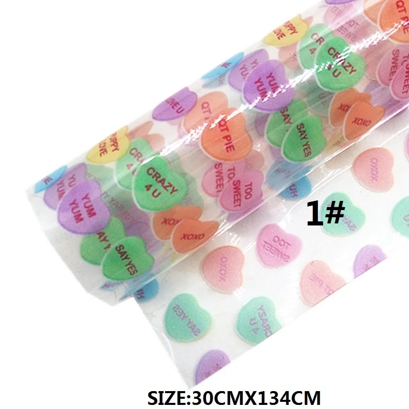 Sewing & Fiber Candy Hearts Printed Transparent See Through JELLY