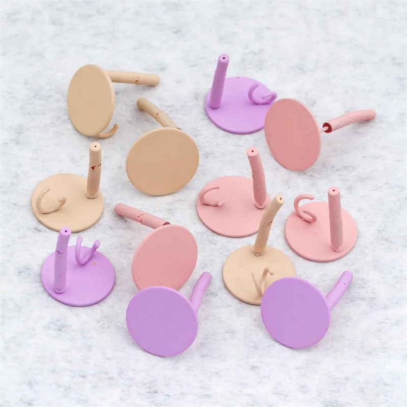 

10pcs/pack DIY Round Earring Settings Macaron Color Metal Earrings Connectors Earrings Base for Handmade Jewelry Making Findings
