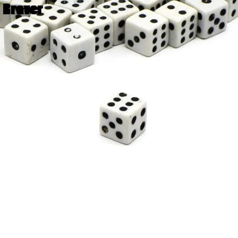 50 Pcs/Lot 8mm Plastic Gaming Dice Standard Six Sided Decider Party game dice,dice set,acrylic dice