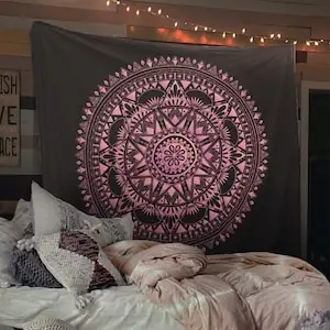 Pink Mandala Wall Tapestry Yoga Meditation Mandala Wall Hanging party decorations tapestry decorations